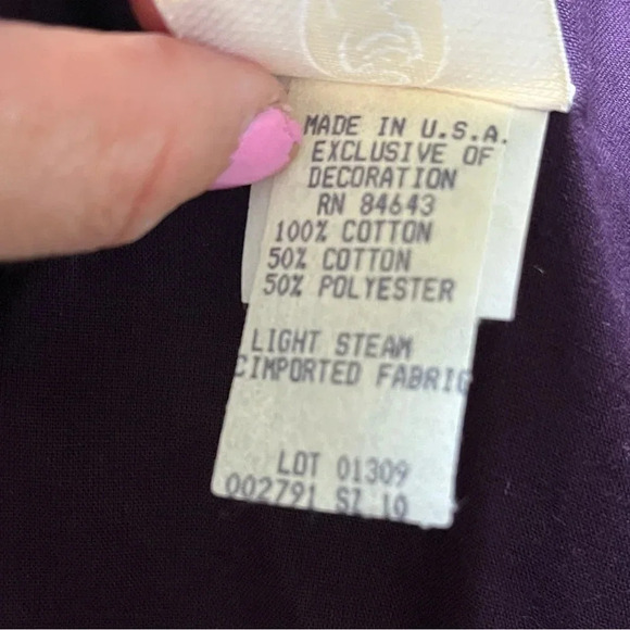 Vintage Watters and Watters Purple Velvet midi Formal Dress size 10 - Picture 5 of 10